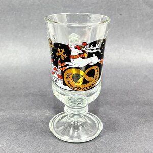 Christmas Market Reindeer Rastal Glass Coffee Footed Mug 8oz Holiday Germany